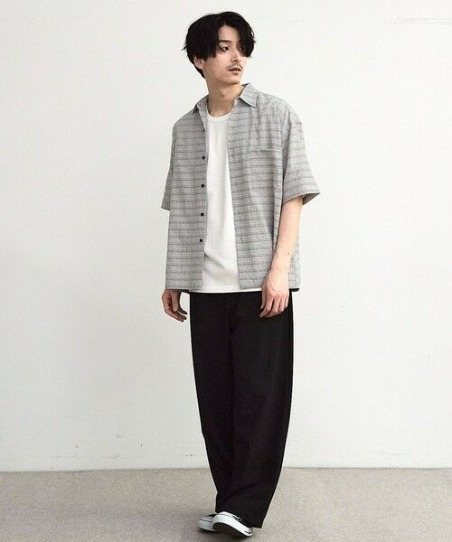 MEN'S BIGI / メンズビギ シャツ・ブラウス | ドビーチェックシアールーズ半袖シャツ | 詳細13