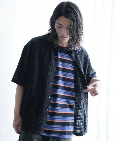 MEN'S BIGI / メンズビギ シャツ・ブラウス | ドビーチェックシアールーズ半袖シャツ | 詳細24