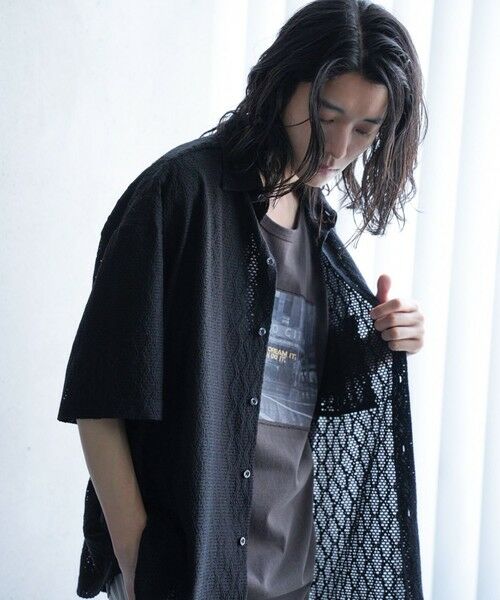 MEN'S BIGI / メンズビギ シャツ・ブラウス | レースシアールーズ半袖シャツ | 詳細11