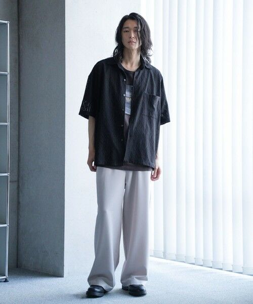MEN'S BIGI / メンズビギ シャツ・ブラウス | レースシアールーズ半袖シャツ | 詳細7