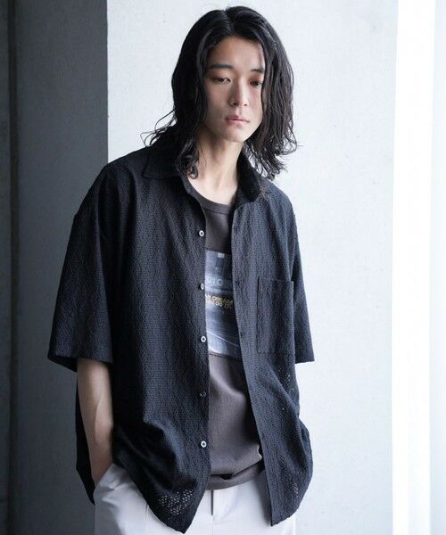 MEN'S BIGI / メンズビギ シャツ・ブラウス | レースシアールーズ半袖シャツ | 詳細9