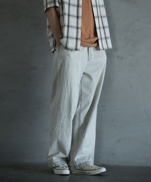 MEN'S BIGI / メンズビギ その他パンツ | 8.5ozデニムツータックワイドスラックス（ライトグレー）
