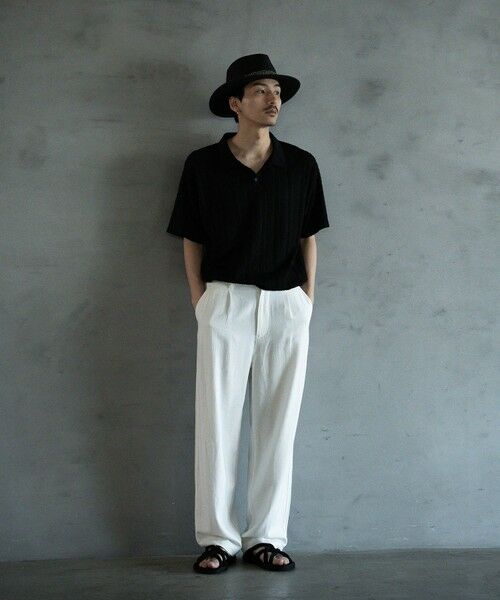 MEN'S BIGI / メンズビギ その他パンツ | リネン混ワンタックワイドテーパードパンツ | 詳細1