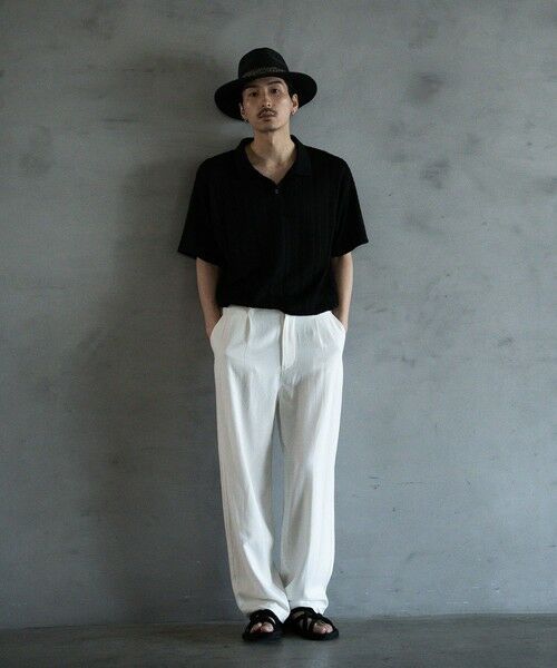 MEN'S BIGI / メンズビギ その他パンツ | リネン混ワンタックワイドテーパードパンツ | 詳細2