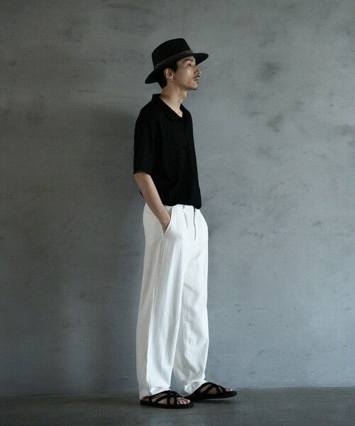 MEN'S BIGI / メンズビギ その他パンツ | リネン混ワンタックワイドテーパードパンツ | 詳細3