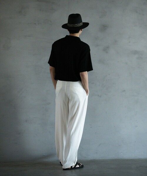 MEN'S BIGI / メンズビギ その他パンツ | リネン混ワンタックワイドテーパードパンツ | 詳細4