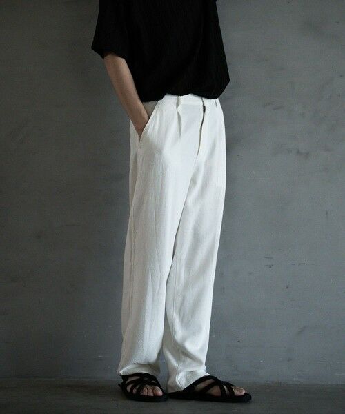 MEN'S BIGI / メンズビギ その他パンツ | リネン混ワンタックワイドテーパードパンツ | 詳細5