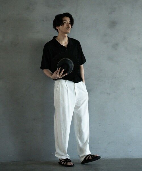 MEN'S BIGI / メンズビギ その他パンツ | リネン混ワンタックワイドテーパードパンツ | 詳細7