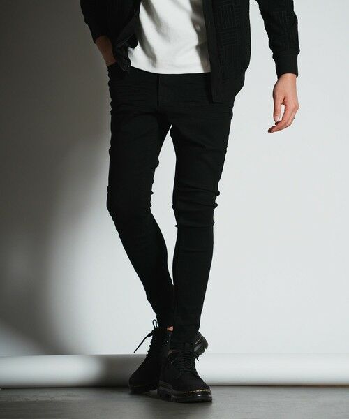 MEN'S BIGI / メンズビギ デニムパンツ | サルエルスーパースキニーデニム（ブラック）