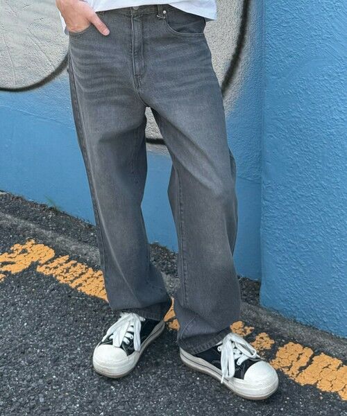 MEN'S BIGI / メンズビギ デニムパンツ | 11.5oz　5ポケットルーズストレートパンツ（ブラック）