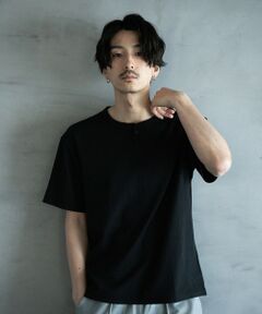 MEN'S BIGI / メンズビギ Tシャツ | ランダムテレコ ヘンリーネックTシャツ