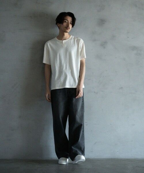 MEN'S BIGI / メンズビギ Tシャツ | ランダムテレコ ヘンリーネックTシャツ | 詳細2