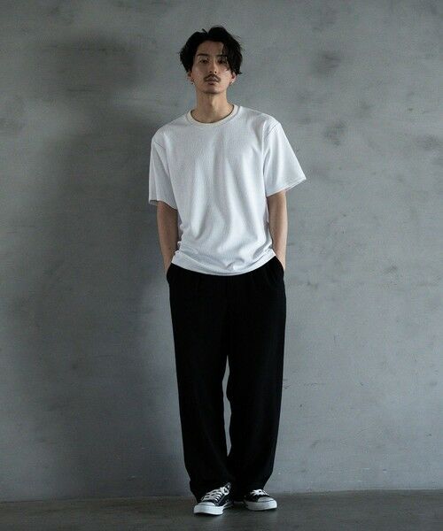 MEN'S BIGI / メンズビギ Tシャツ | ランダムメッシュ ジャガード Tシャツ | 詳細1