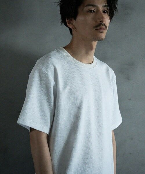 MEN'S BIGI / メンズビギ Tシャツ | ランダムメッシュ ジャガード Tシャツ | 詳細4