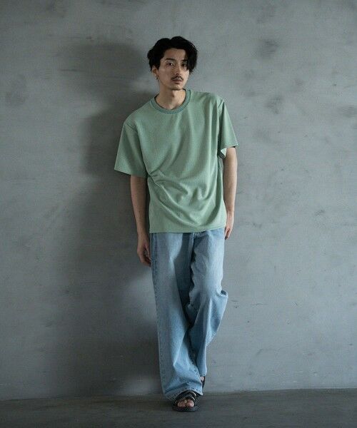 MEN'S BIGI / メンズビギ Tシャツ | ランダムメッシュ ジャガードTシャツ | 詳細1