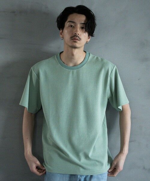 MEN'S BIGI / メンズビギ Tシャツ | ランダムメッシュ ジャガードTシャツ | 詳細4