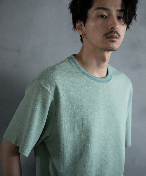 MEN'S BIGI / メンズビギ Tシャツ | ランダムメッシュ ジャガードTシャツ | 詳細5