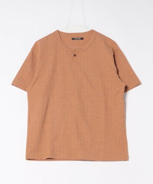 MEN'S BIGI / メンズビギ Tシャツ | ランダムテレコ ヘンリーネックTシャツ | 詳細5