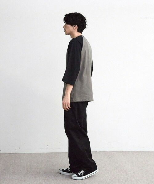 MEN'S BIGI / メンズビギ Tシャツ | 古着風ウォッシュ加工ラグランTシャツ | 詳細10