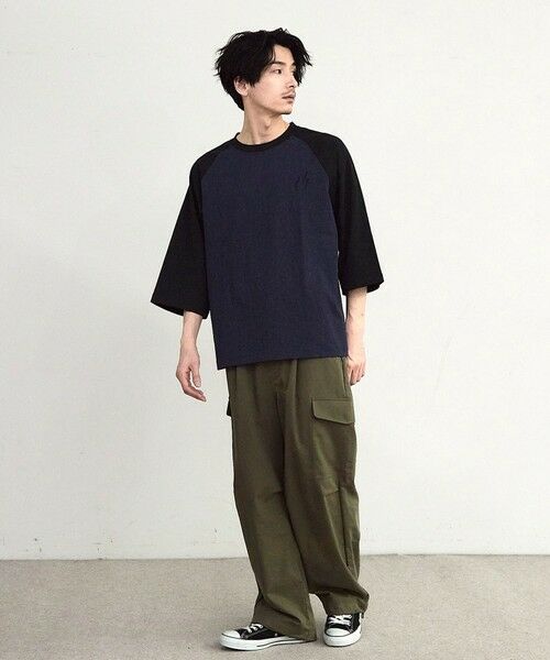 MEN'S BIGI / メンズビギ Tシャツ | 古着風ウォッシュ加工ラグランTシャツ | 詳細14