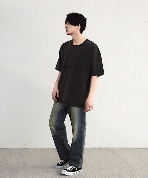 MEN'S BIGI / メンズビギ Tシャツ | 古着風ピグメント切替Tシャツ | 詳細8