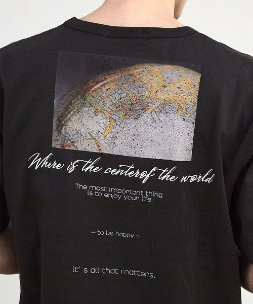 MEN'S BIGI / メンズビギ Tシャツ | アメリカンコットンロゴ刺?プリントT（ブラック）