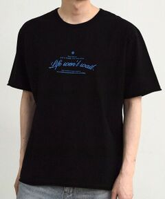 MEN'S BIGI / メンズビギ Tシャツ | カットオフロゴプリント刺?Ｔシャツ