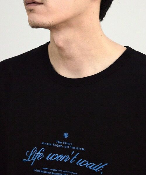 MEN'S BIGI / メンズビギ Tシャツ | カットオフロゴプリント刺?Ｔシャツ | 詳細13