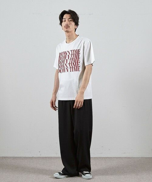 MEN'S BIGI / メンズビギ Tシャツ | ダメージ加工ロゴプリントTシャツ | 詳細1