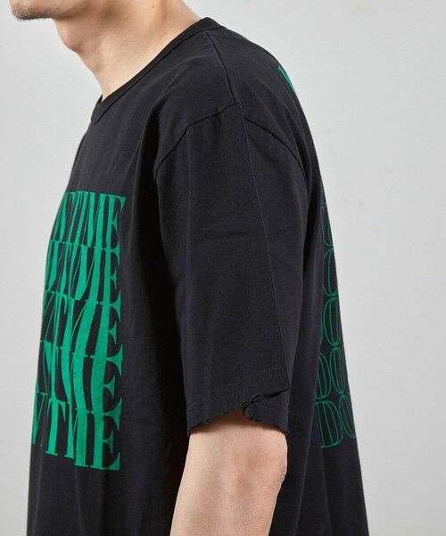 MEN'S BIGI / メンズビギ Tシャツ | ダメージ加工ロゴプリントTシャツ | 詳細15