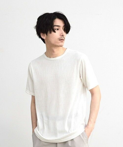 MEN'S BIGI / メンズビギ Tシャツ | ストライプジャガード杢Tシャツ | 詳細2