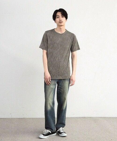 MEN'S BIGI / メンズビギ Tシャツ | ストライプジャガード杢Tシャツ | 詳細6