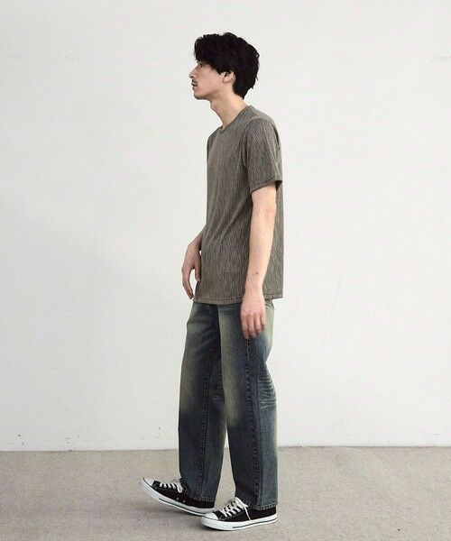 MEN'S BIGI / メンズビギ Tシャツ | ストライプジャガード杢Tシャツ | 詳細7