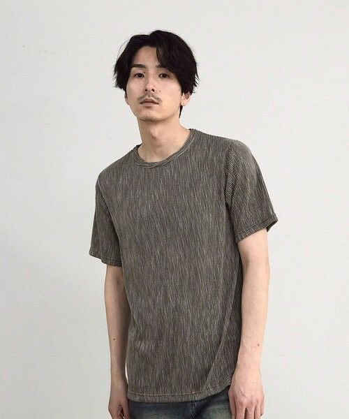 MEN'S BIGI / メンズビギ Tシャツ | ストライプジャガード杢Tシャツ | 詳細10