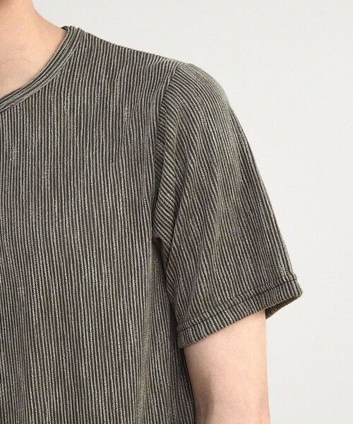 MEN'S BIGI / メンズビギ Tシャツ | ストライプジャガード杢Tシャツ | 詳細11