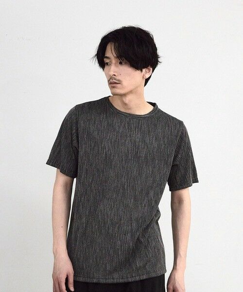 MEN'S BIGI / メンズビギ Tシャツ | ストライプジャガード杢Tシャツ | 詳細16