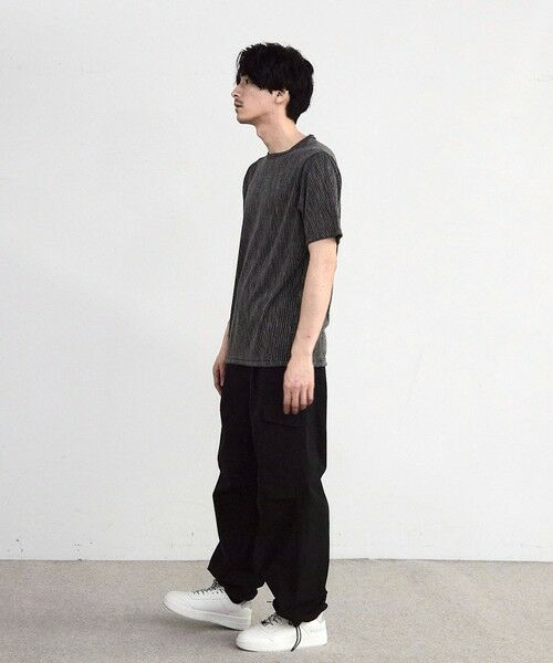 MEN'S BIGI / メンズビギ Tシャツ | ストライプジャガード杢Tシャツ | 詳細14