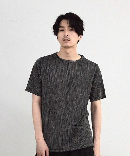 MEN'S BIGI / メンズビギ Tシャツ | ストライプジャガード杢Tシャツ | 詳細15