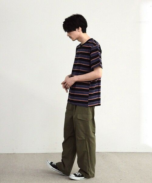 MEN'S BIGI / メンズビギ Tシャツ | ダメージ加工ボーダーTシャツ | 詳細9