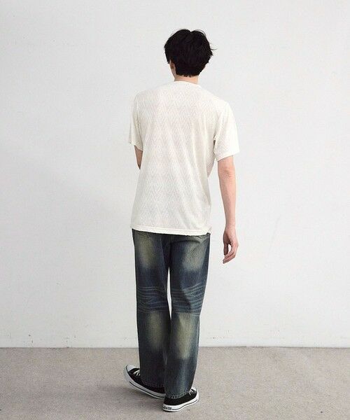 MEN'S BIGI / メンズビギ Tシャツ | ヘリンボーンジャガードヘンリーネックTシャツ | 詳細3