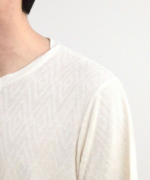 MEN'S BIGI / メンズビギ Tシャツ | ヘリンボーンジャガードヘンリーネックTシャツ | 詳細5