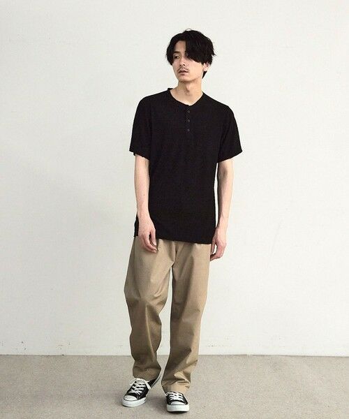 MEN'S BIGI / メンズビギ Tシャツ | ヘリンボーンジャガードヘンリーネックTシャツ | 詳細8