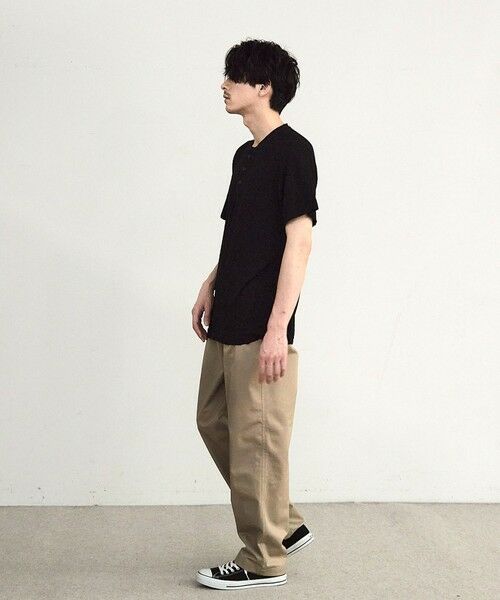 MEN'S BIGI / メンズビギ Tシャツ | ヘリンボーンジャガードヘンリーネックTシャツ | 詳細9