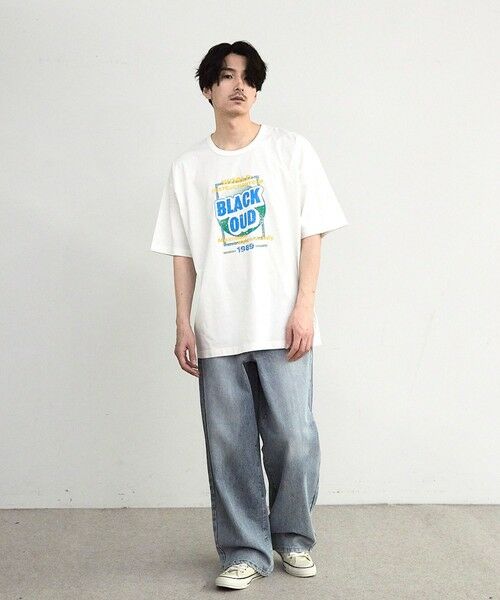 MEN'S BIGI / メンズビギ Tシャツ | 古着風ピグメントロゴプリントTシャツ | 詳細5