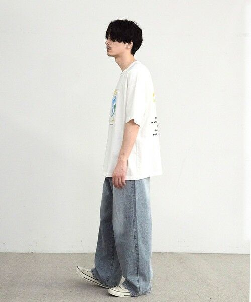 MEN'S BIGI / メンズビギ Tシャツ | 古着風ピグメントロゴプリントTシャツ | 詳細6