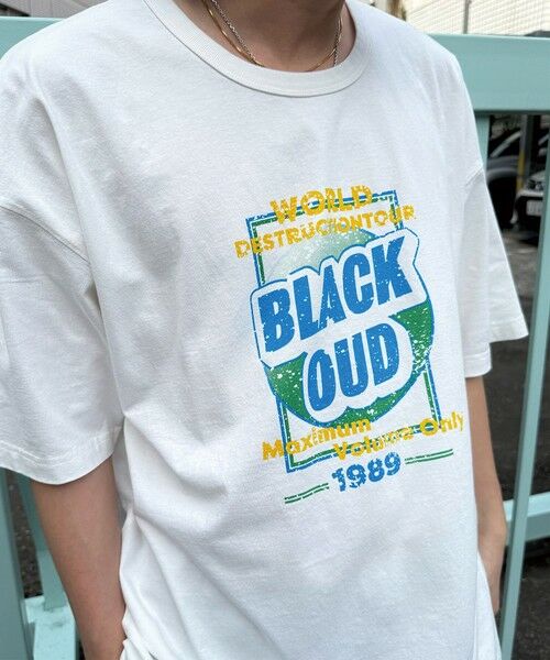 MEN'S BIGI / メンズビギ Tシャツ | 古着風ピグメントロゴプリントTシャツ | 詳細1