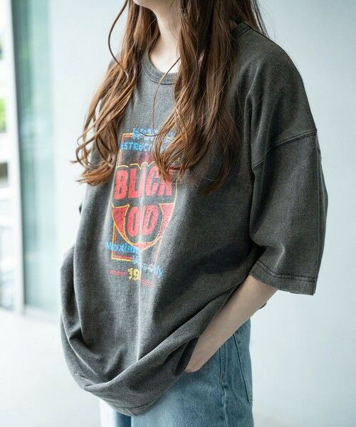 MEN'S BIGI / メンズビギ Tシャツ | 古着風ピグメントロゴプリントTシャツ | 詳細12