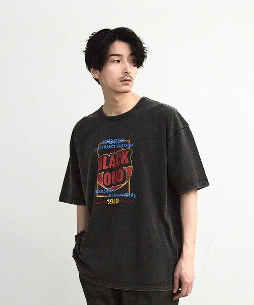 MEN'S BIGI / メンズビギ Tシャツ | 古着風ピグメントロゴプリントTシャツ | 詳細21