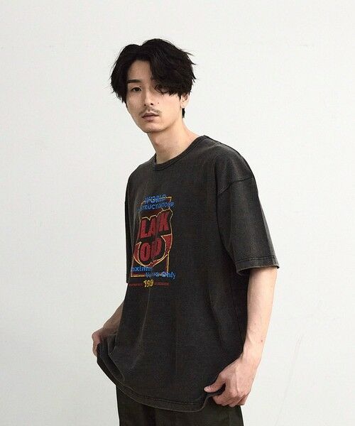MEN'S BIGI / メンズビギ Tシャツ | 古着風ピグメントロゴプリントTシャツ | 詳細24