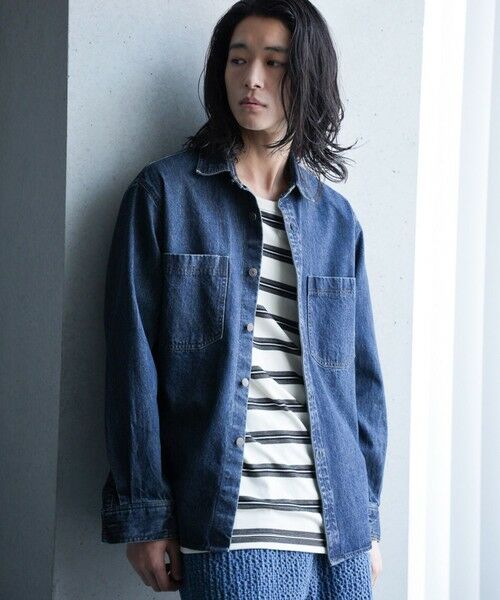 MEN'S BIGI / メンズビギ シャツ・ブラウス | 9ozスラブデニムワークシャツ（ブルー）